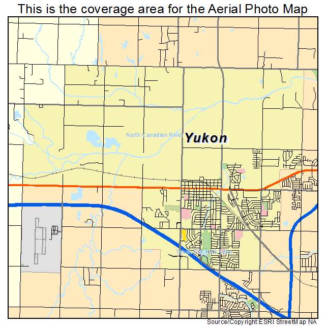 Yukon, OK location map 