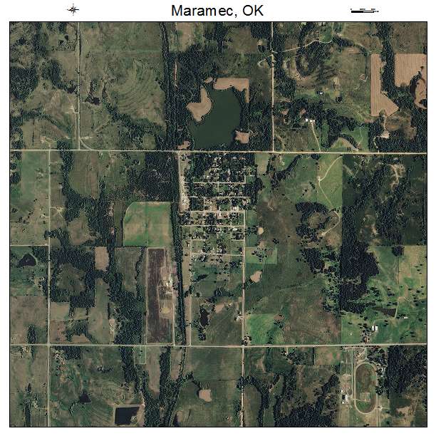 Maramec, OK air photo map