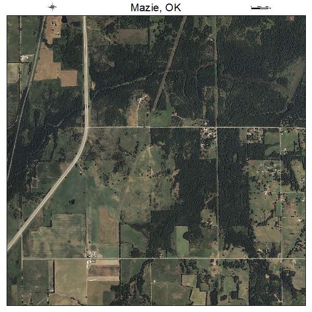 Mazie, OK air photo map