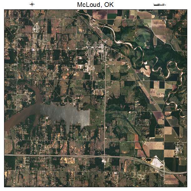 McLoud, OK air photo map