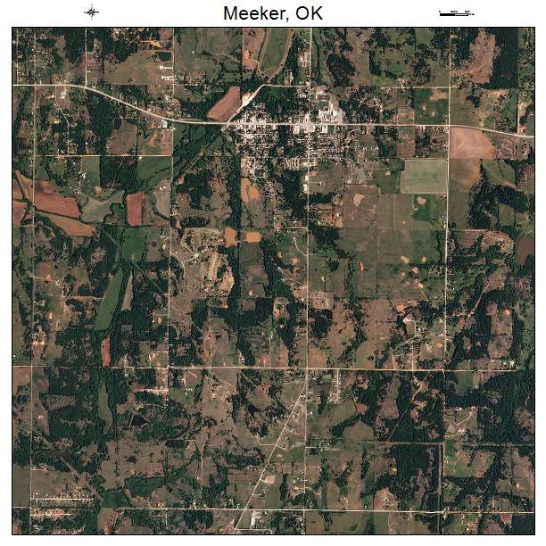 Meeker, OK air photo map
