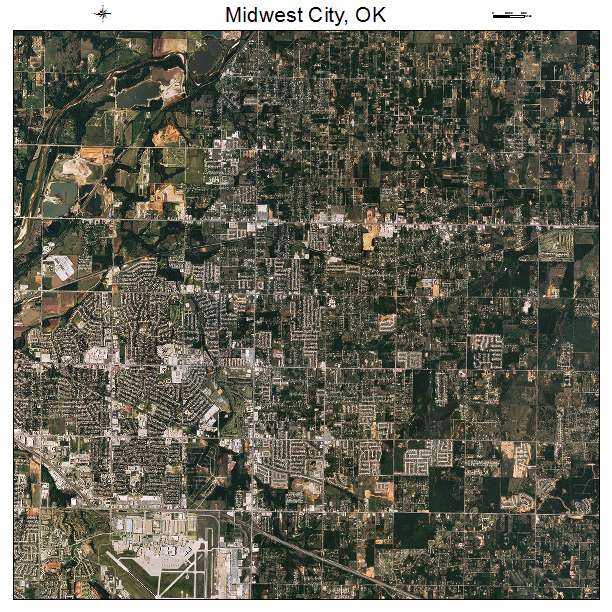 Midwest City, OK air photo map
