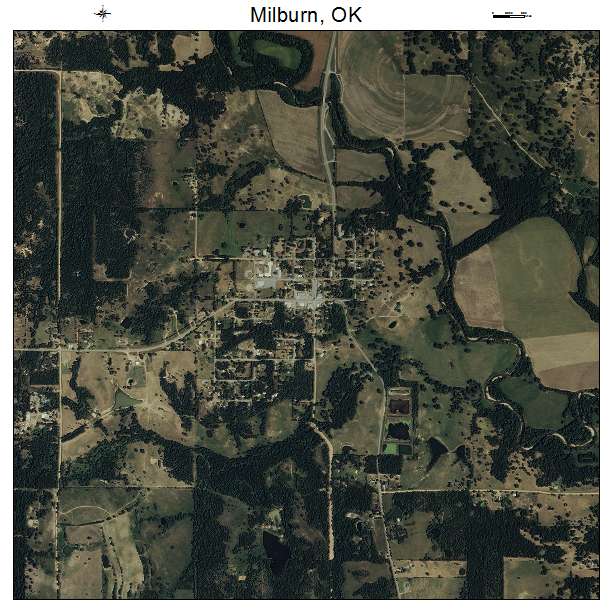 Milburn, OK air photo map