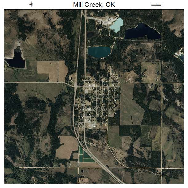 Mill Creek, OK air photo map