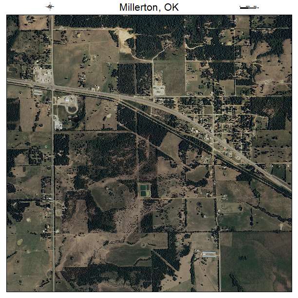 Millerton, OK air photo map