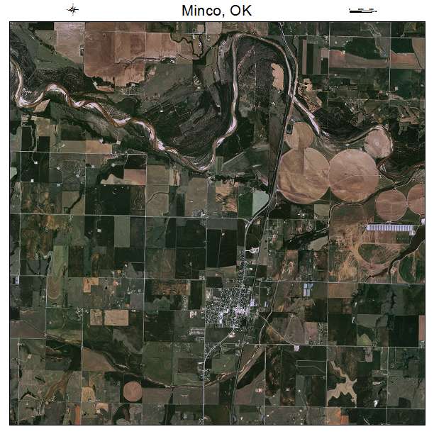 Minco, OK air photo map