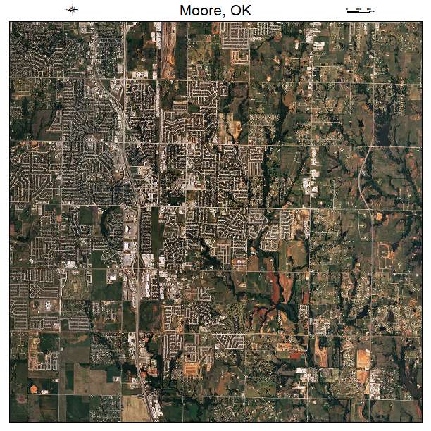Moore, OK air photo map