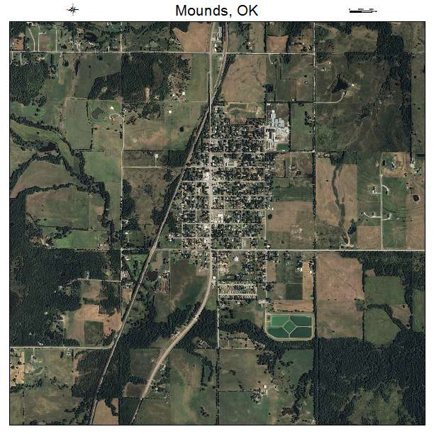 Mounds, OK air photo map