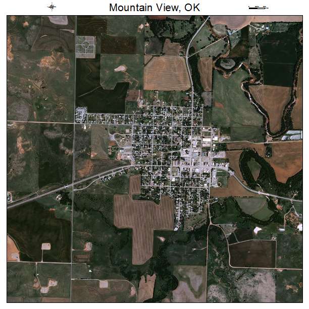 Mountain View, OK air photo map