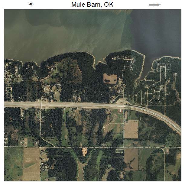 Mule Barn, OK air photo map