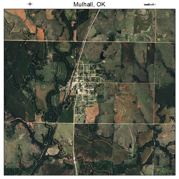 Mulhall, OK air photo map