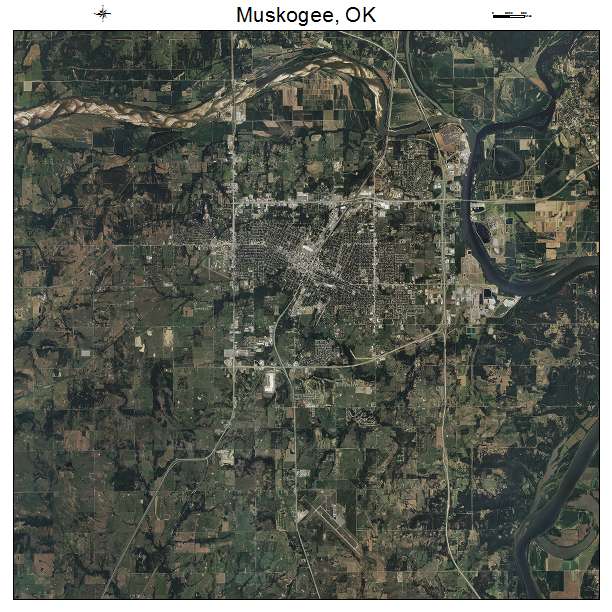 Muskogee, OK air photo map