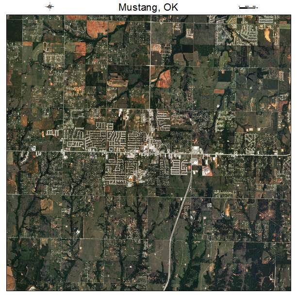 Mustang, OK air photo map