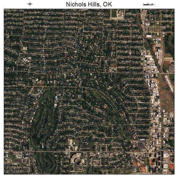 Nichols Hills, OK air photo map