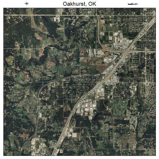 Oakhurst, OK air photo map