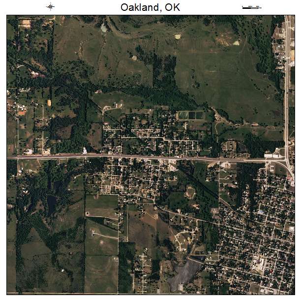 Oakland, OK air photo map