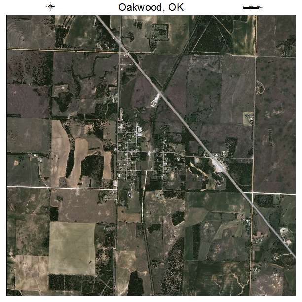 Oakwood, OK air photo map