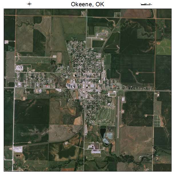 Okeene, OK air photo map