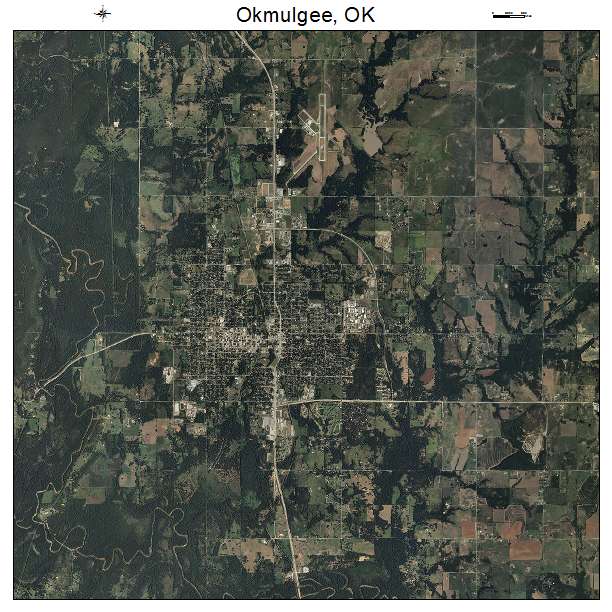 Okmulgee, OK air photo map