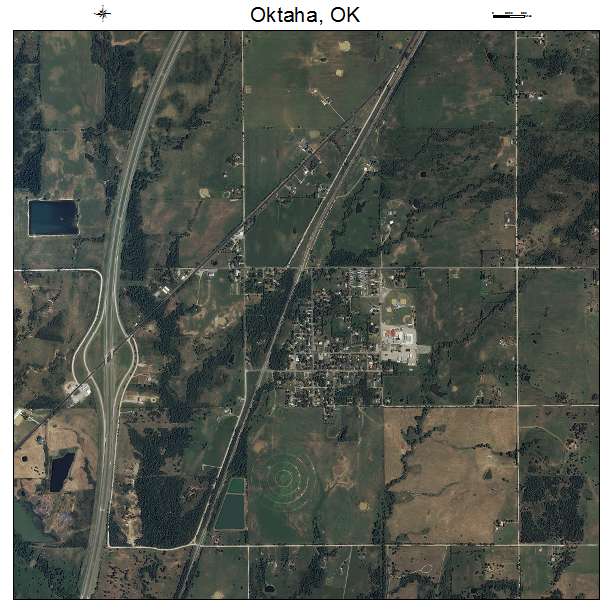 Oktaha, OK air photo map