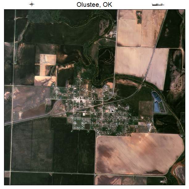 Olustee, OK air photo map