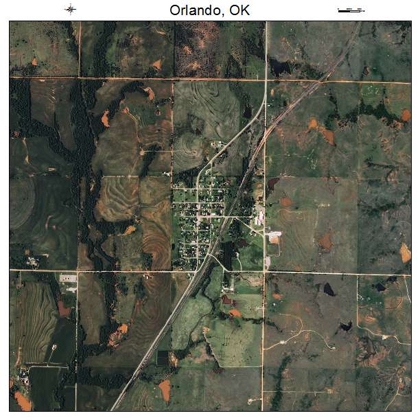 Orlando, OK air photo map