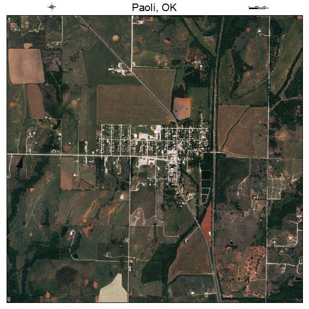 Paoli, OK air photo map