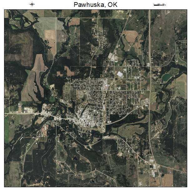 Pawhuska, OK air photo map