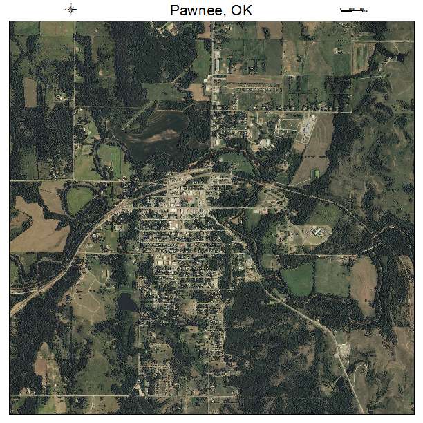 Pawnee, OK air photo map