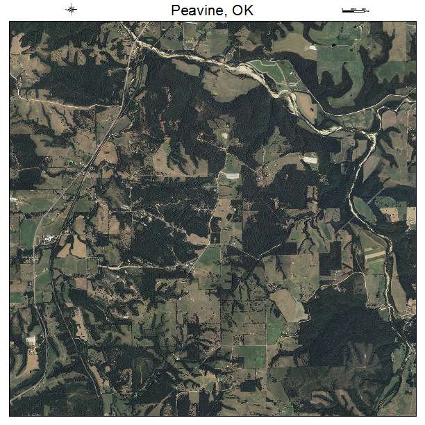 Peavine, OK air photo map