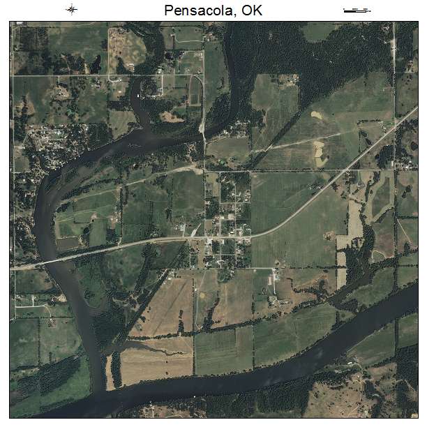Pensacola, OK air photo map