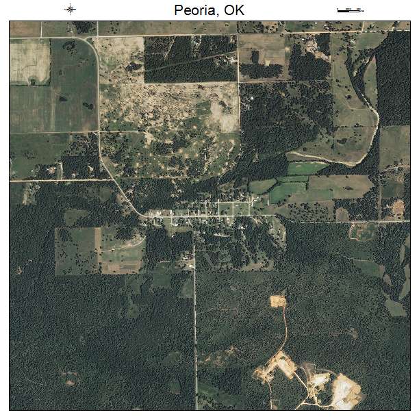 Peoria, OK air photo map