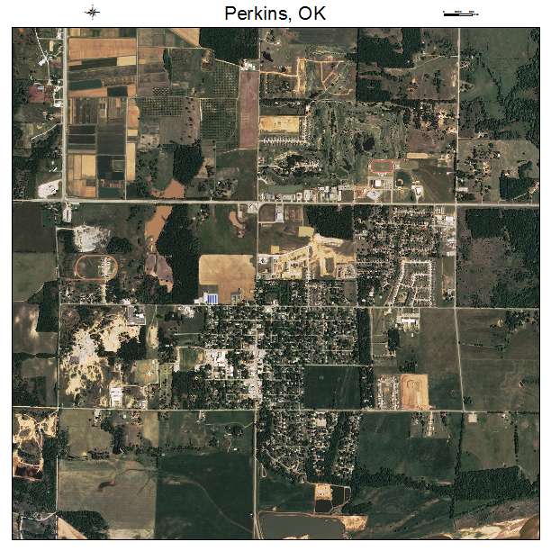 Perkins, OK air photo map