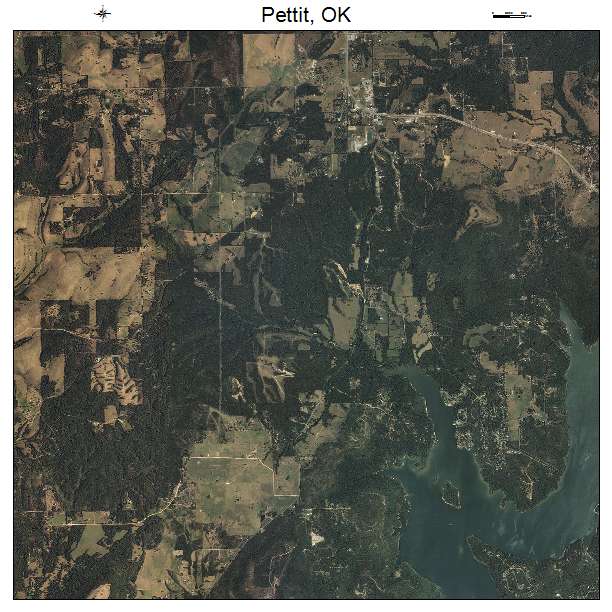Pettit, OK air photo map