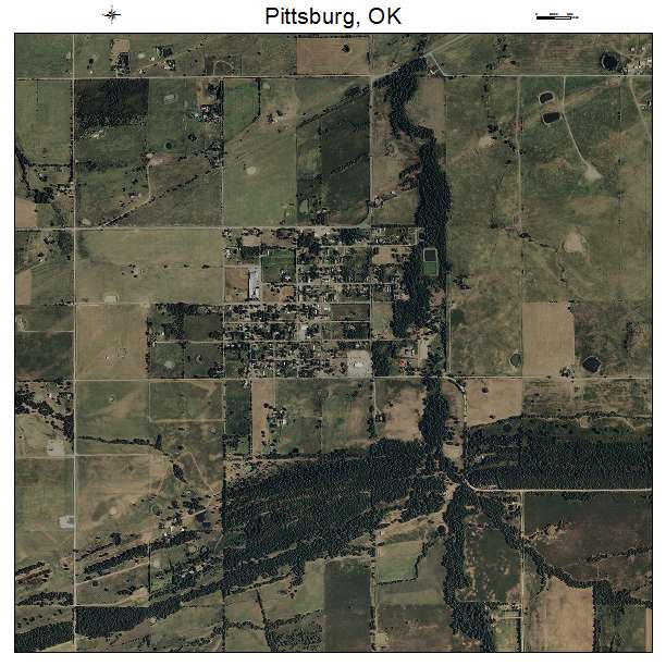 Pittsburg, OK air photo map