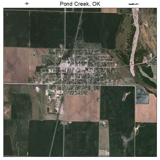 Pond Creek, OK air photo map