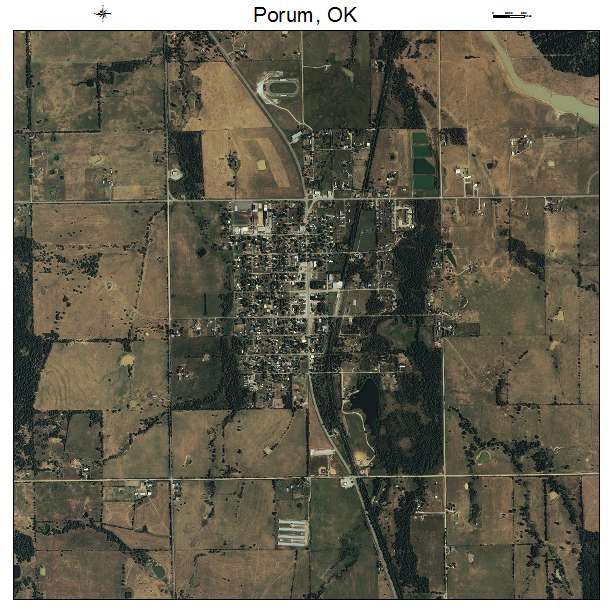 Porum, OK air photo map