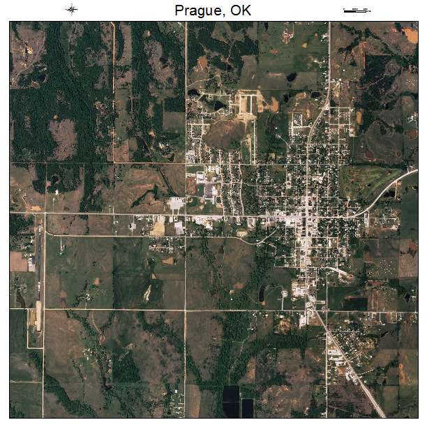 Prague, OK air photo map