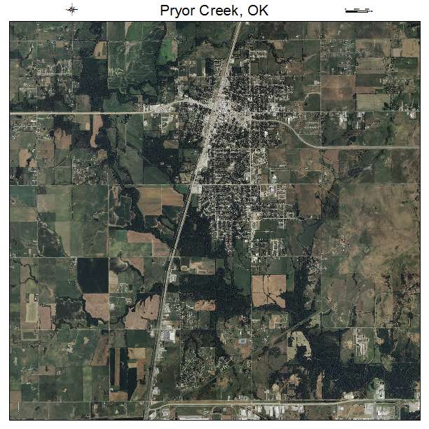 Pryor Creek, OK air photo map