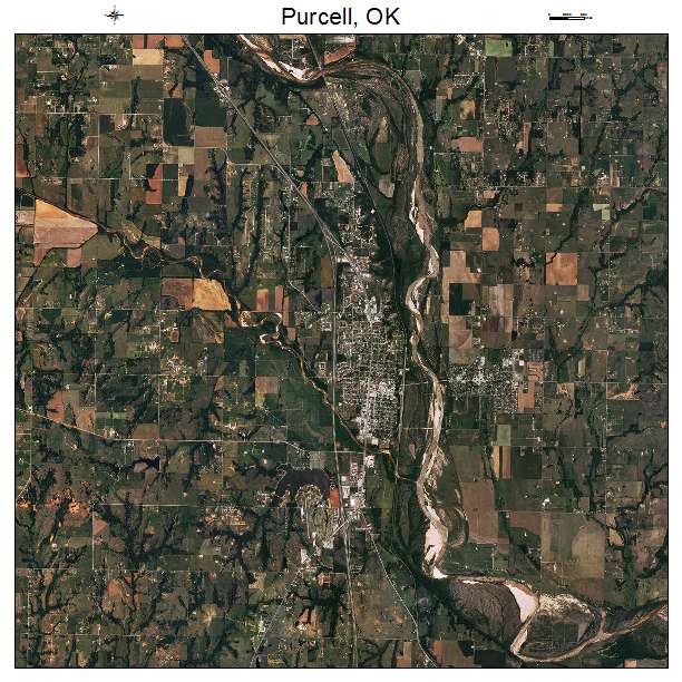 Purcell, OK air photo map