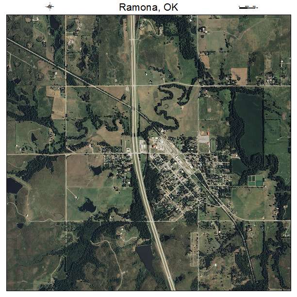 Ramona, OK air photo map