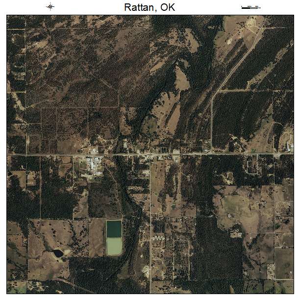 Rattan, OK air photo map