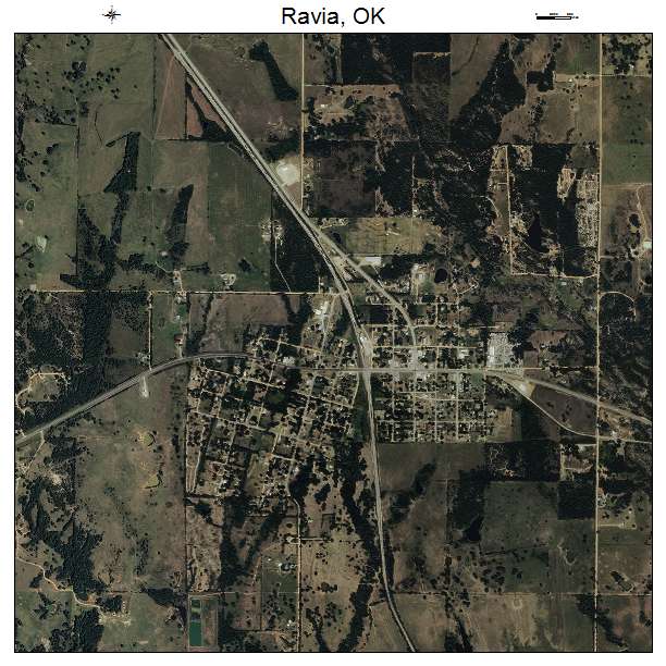 Ravia, OK air photo map