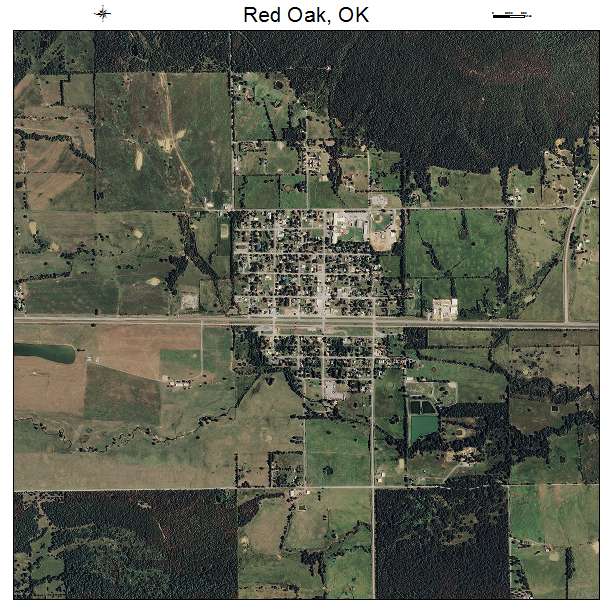Red Oak, OK air photo map