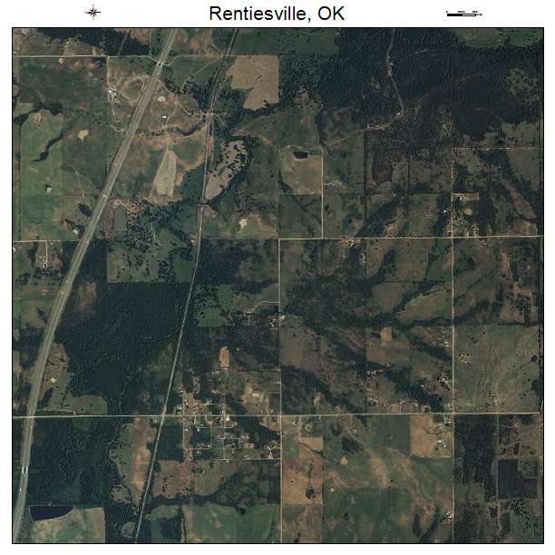 Rentiesville, OK air photo map