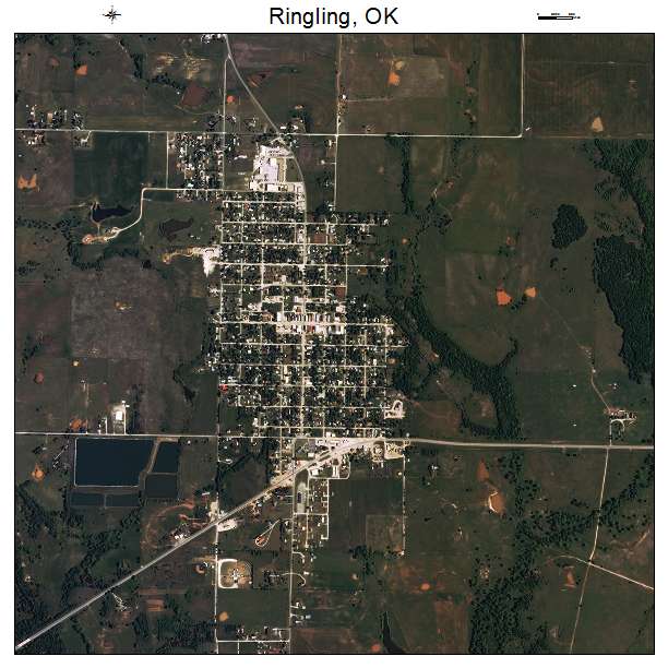 Ringling, OK air photo map