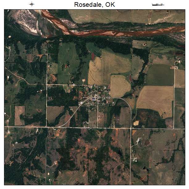 Rosedale, OK air photo map