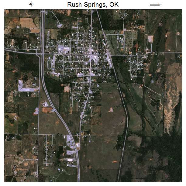 Rush Springs, OK air photo map