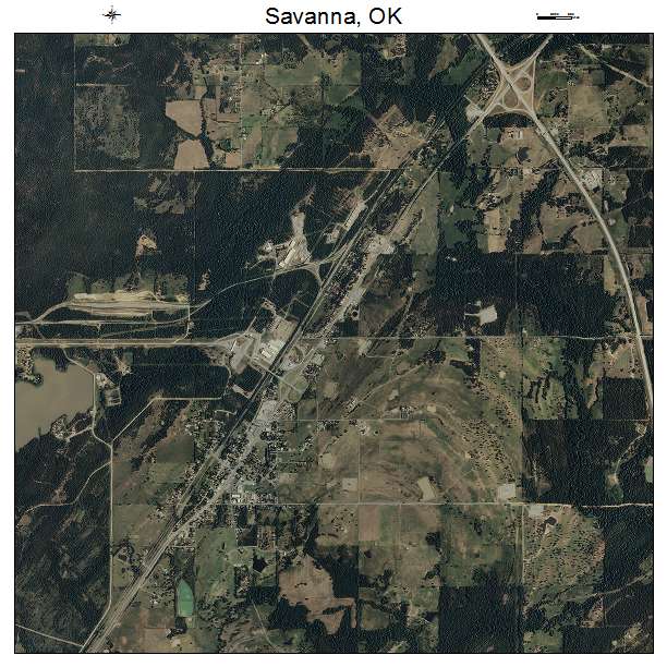 Savanna, OK air photo map