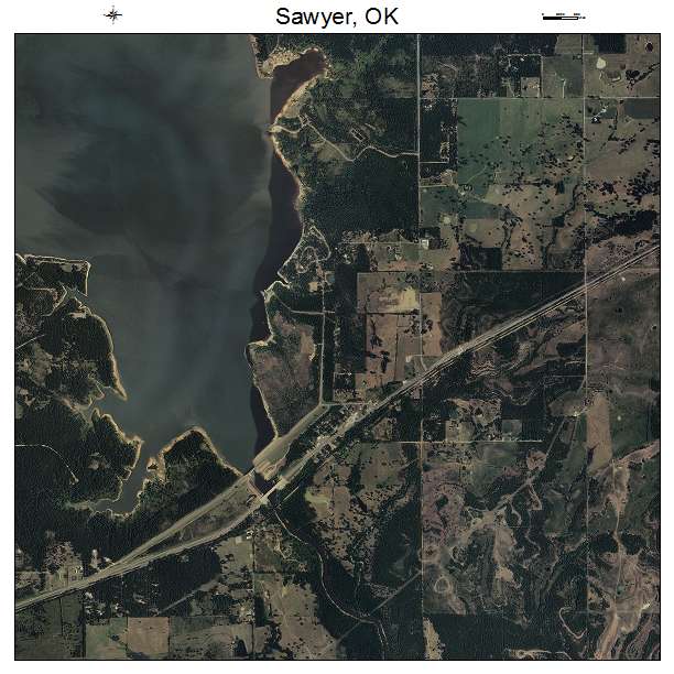 Sawyer, OK air photo map